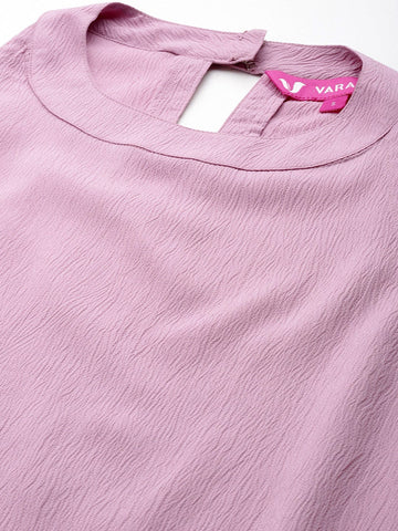 Pink Halter Neck Straight Kurta Paired With Tonal Bottom And Printed Dupatta